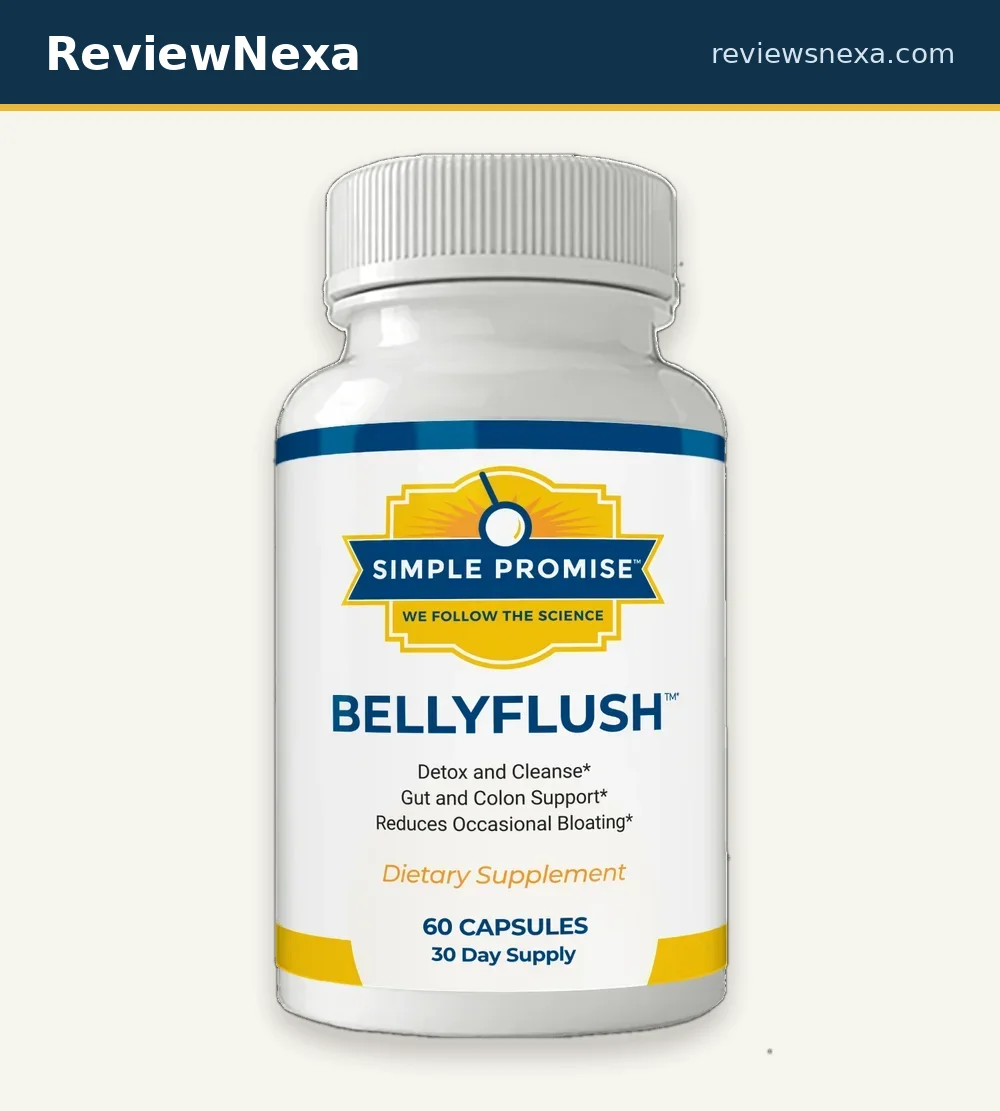 BellyFlush by Simple Promise — official bottle photo, 60 nightly digestive capsules