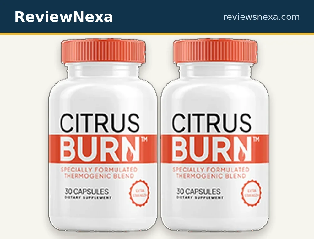 CitrusBurn — official product bottle photo with ReviewNexa branding