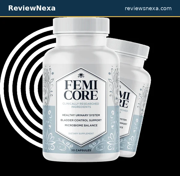 FemiCore bladder-support capsule bottle for women's urinary wellness
