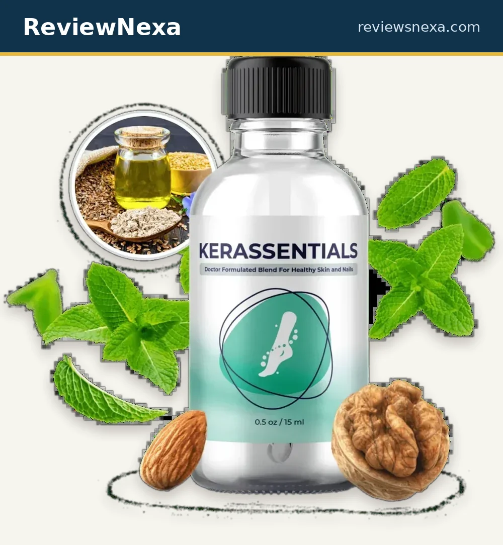 Kerassentials nail oil bottle with brush applicator