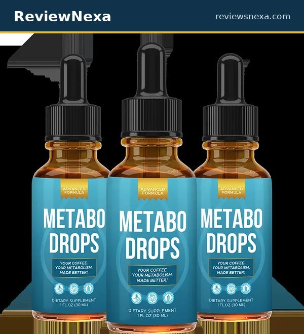 Metabo Drops official product bottle shown with the ReviewNexa image treatment
