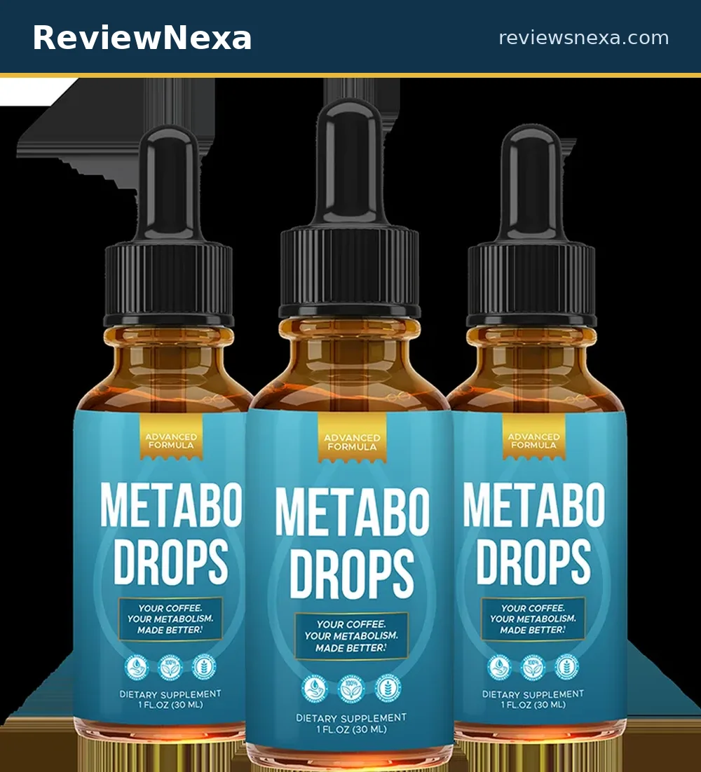 Metabo Drops official product photo — liquid serum dropper bottle