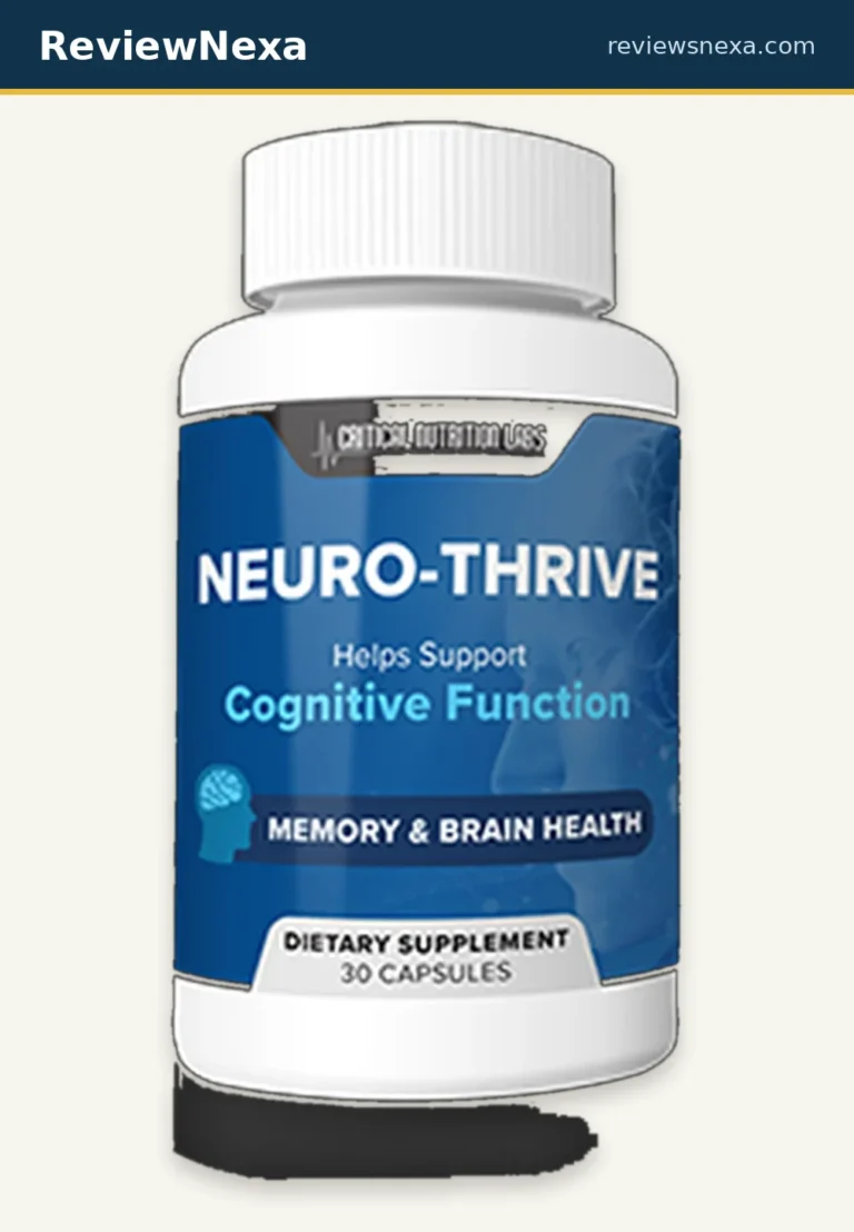 Neuro-Thrive supplement bottle — official product photo with ReviewNexa branding