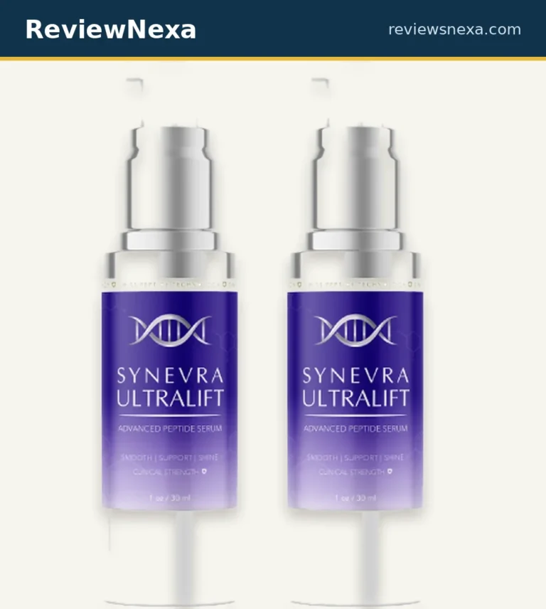 Synevra UltraLift — official product photo of the serum and VitaLock Complex packaging