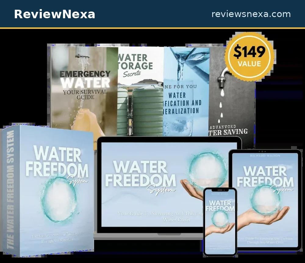 Water Freedom System — featured product image showing the guide cover with ReviewNexa branding